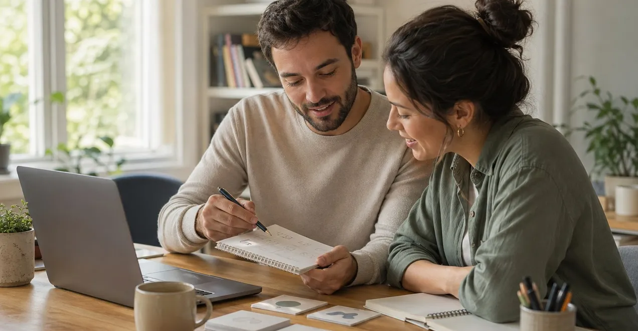 Pessoas conversando em uma primeira aula de inglês
